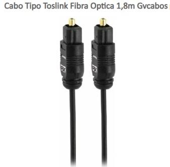 Cabo Tipo Toslink Fibra Optica 1,8m GV Cabos