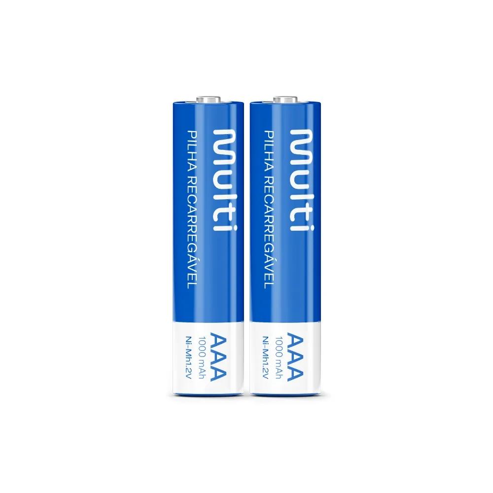 Pilha Recarregavel AAA 1000mAh com 2 Unid Multilaser
