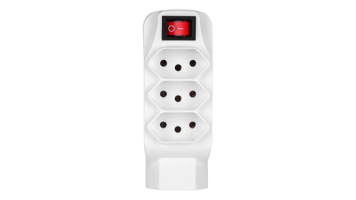 Adaptador 4 Tomadas Branco Multilaser
