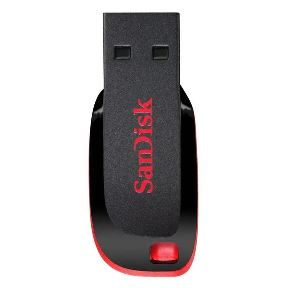 Pen Drive 32GB USB 2.0 Preto e Vermelho Cruzer Blade Sandisk