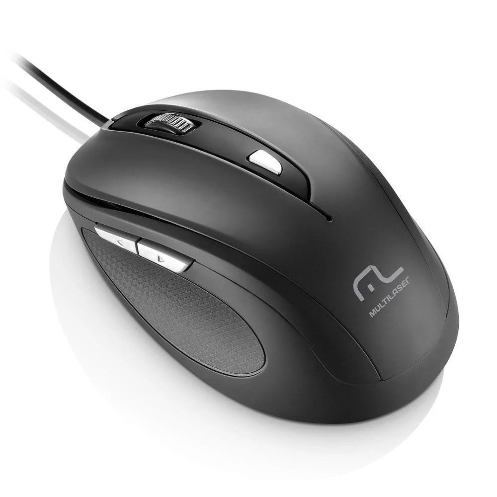 Mouse USB Comfort 6 Botoes Preto - Multilaser