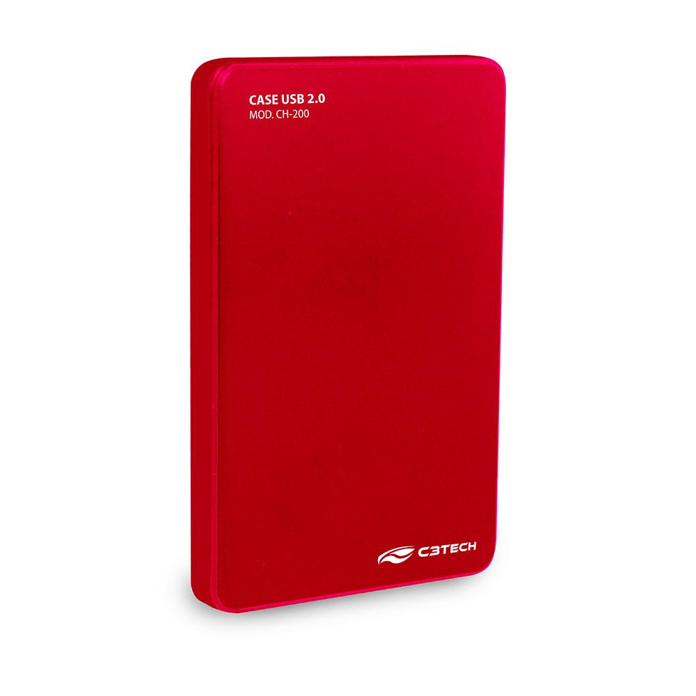 Gaveta Externa para HD 2.5 USB CH-200RD Vermelho - C3 Tech