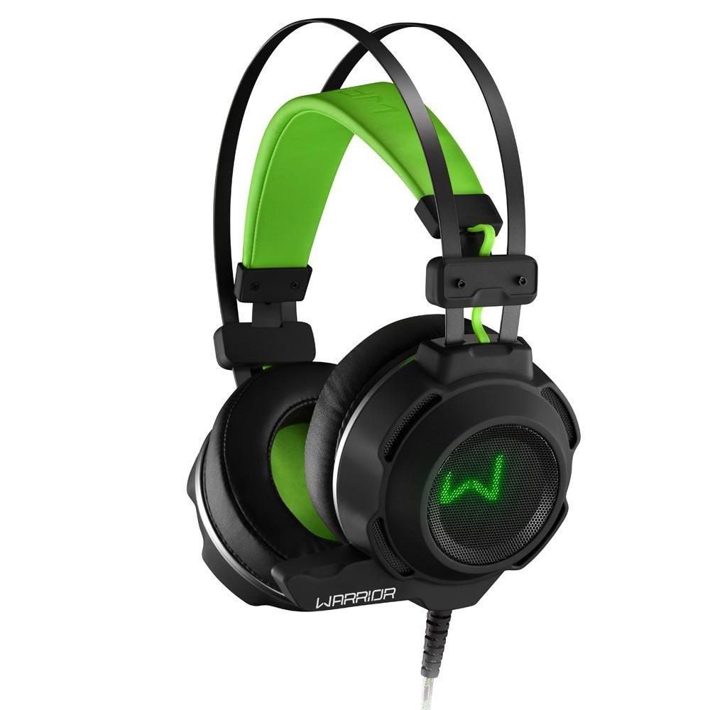 Headset Gamer Swan USB+P2 Stereo Preto/Verde - Warrior