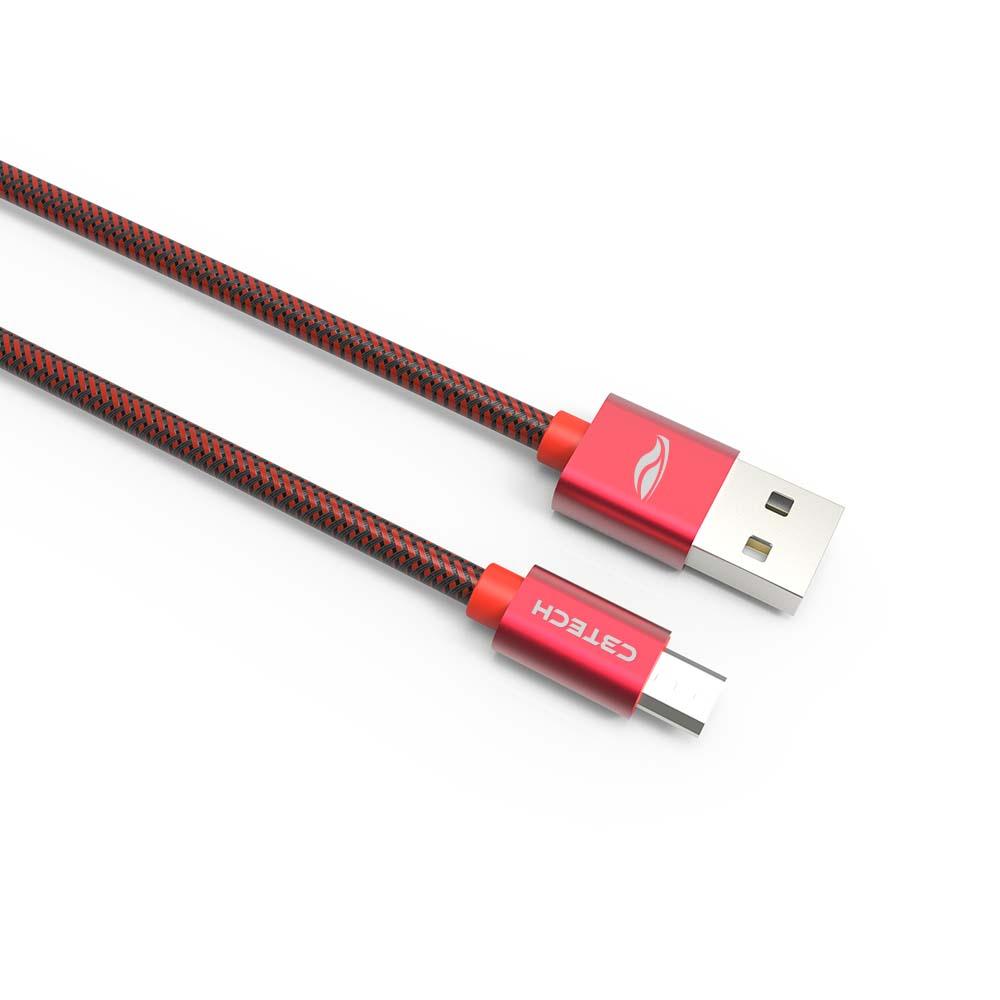 Cabo USB-Micro USB 2,0 a 2m Vermelho - C3Tech