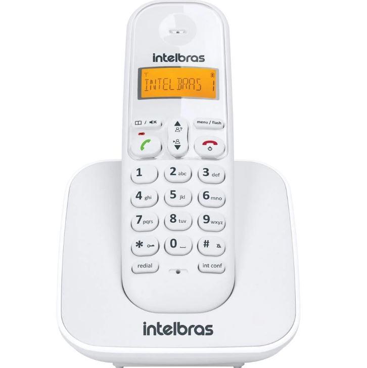 Telefone sem Fio Intelbras TS 3110 Branco, Display Luminoso, Identificador de Chamadas
