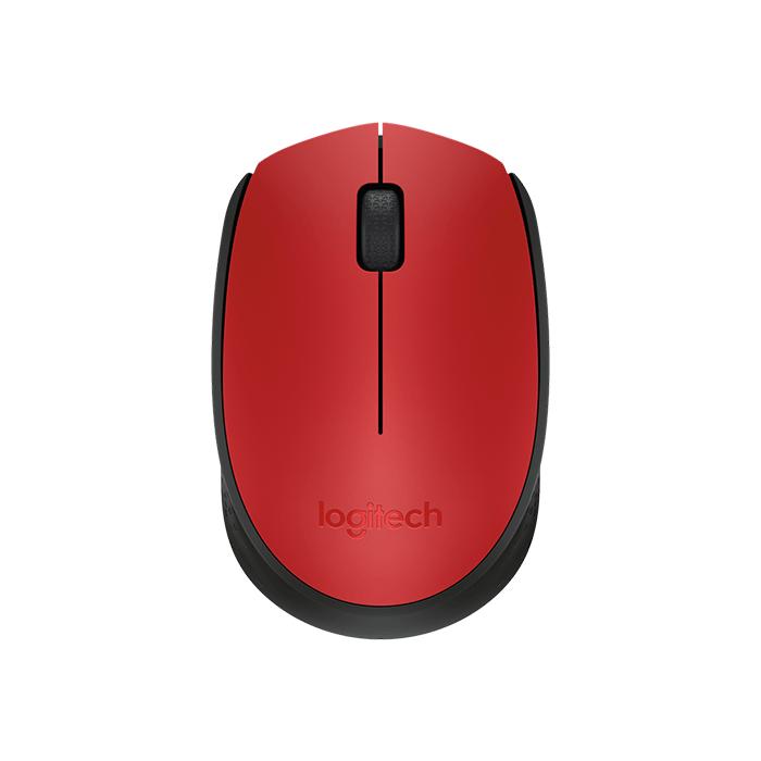 Mouse sem Fio Logitech M170 Vermelho, com Design Ambidestro Compacto, Conexão USB, Pilha Inclusa