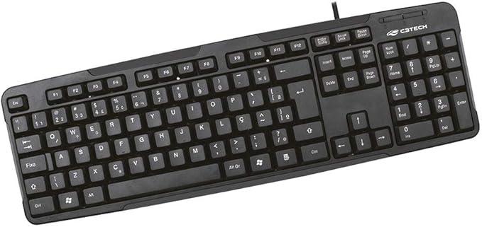 Teclado USB KB-12 Padrão ABNT2 Preto - C3Tech