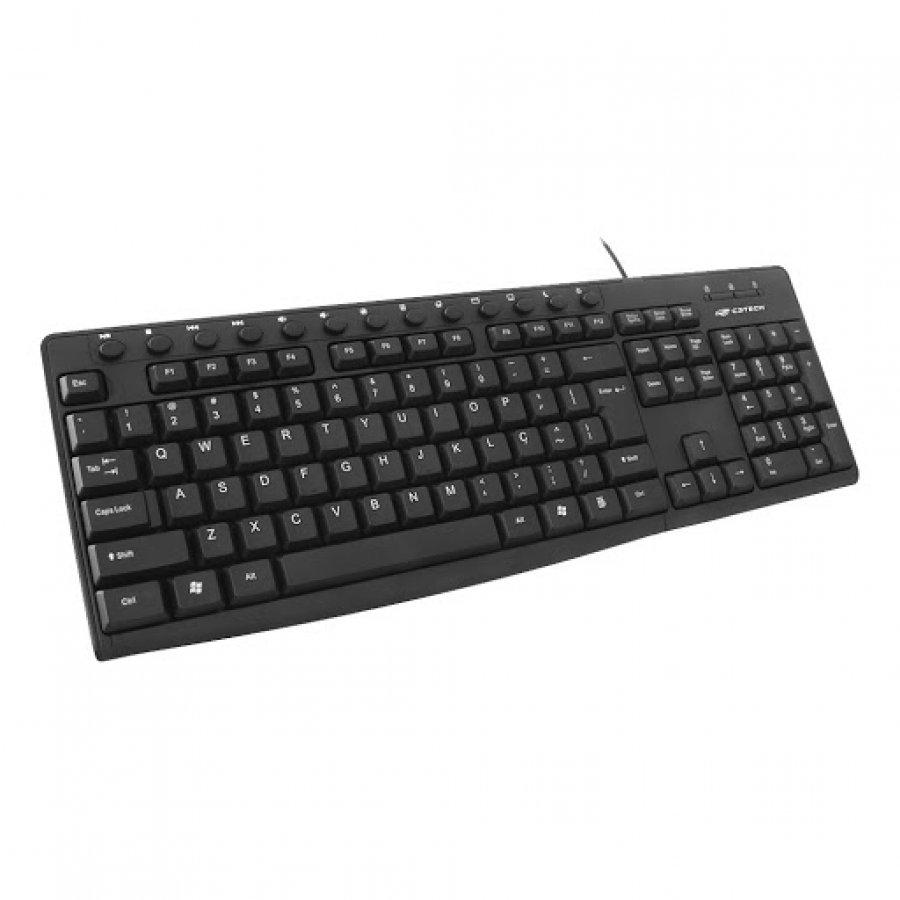 Teclado USB KB-M30 Multimídia Padrão ABNT2 Preto - C3Tech