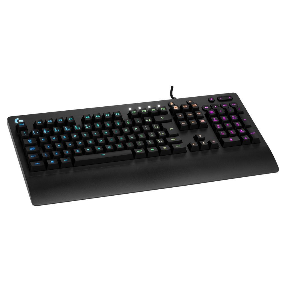 Teclado Gamer com Fio Logitech G213 Prodigy, RGB LightSync, Resistente à Respingos, ABNT2, Preto