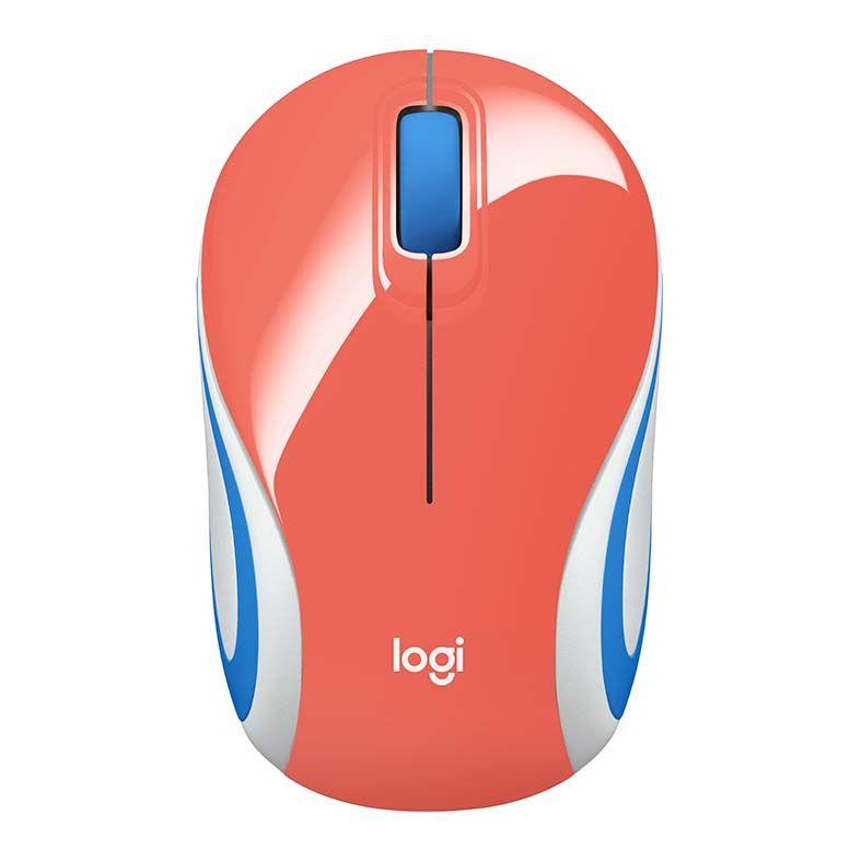 Mouse M187 Mini sem Fio 1000dpi Coral - Logitech