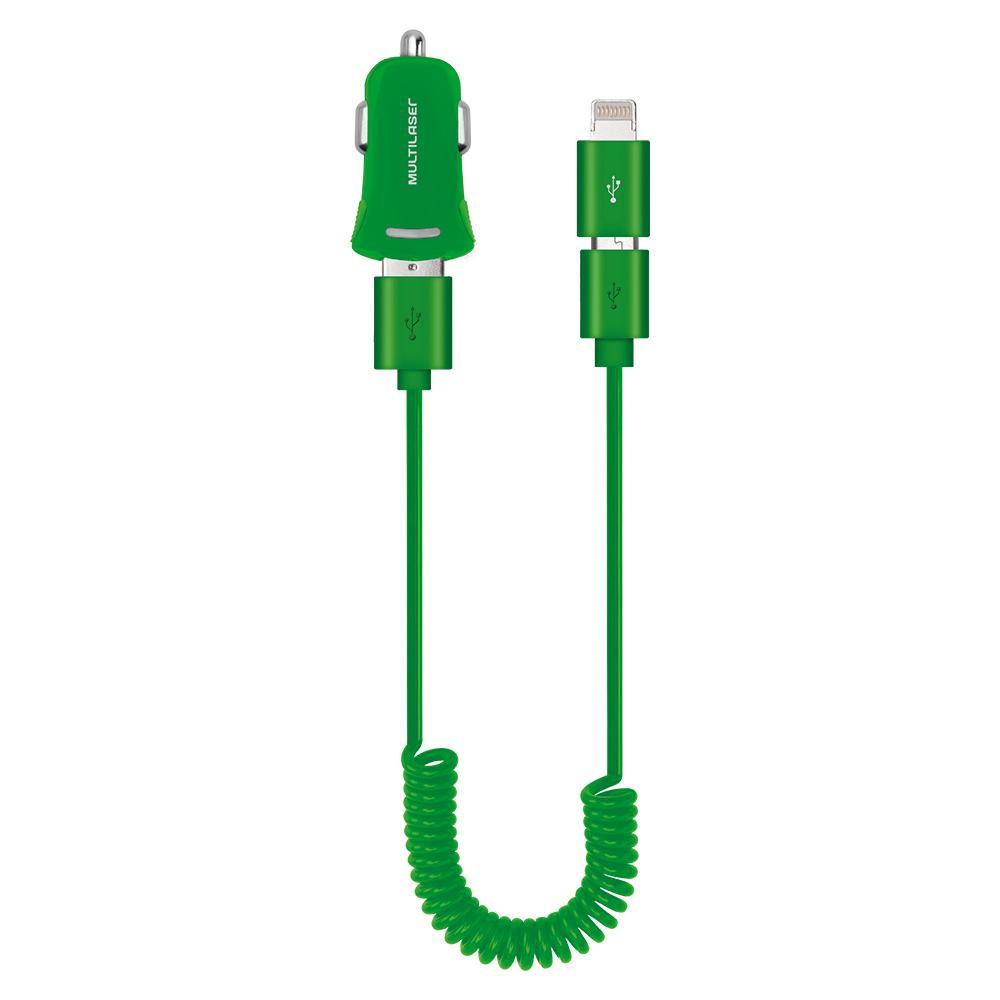 Carregador Automotivo com Cabo Micro USB e Lightning - Multilaser