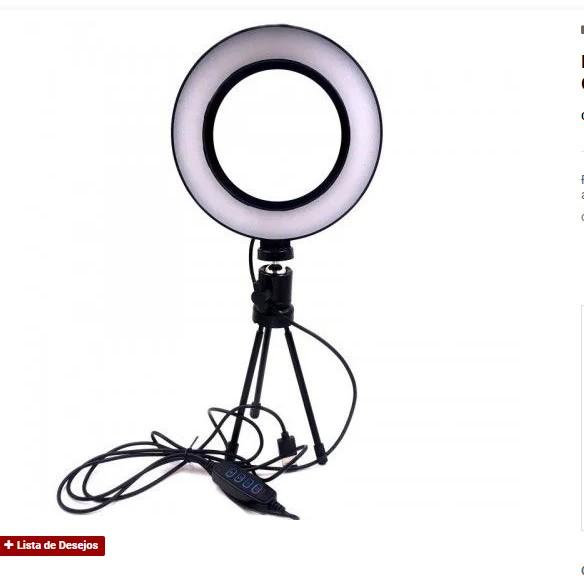 Iluminador de LED Ring Light 6,5"
