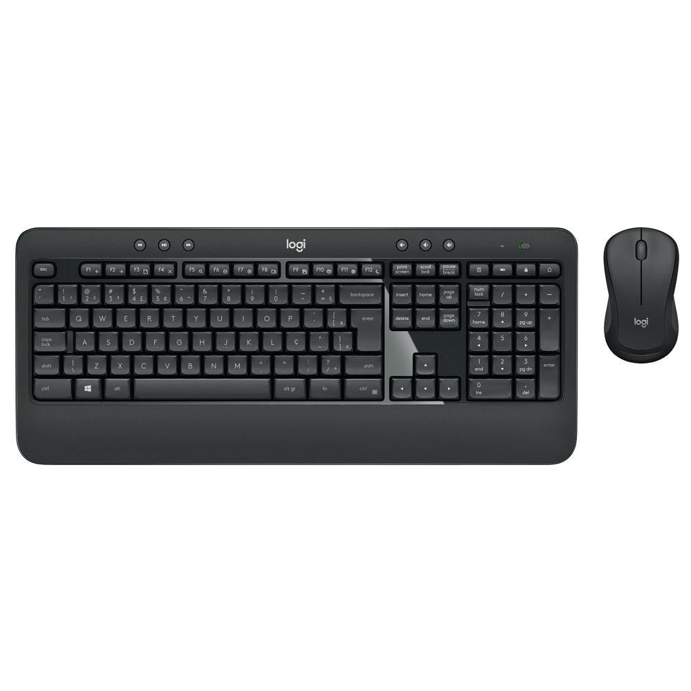 Teclado e Mouse sem Fio Logitech MK540 Advanced, Multimídia, Tecnologia Unifying, ABNT2, Cinza