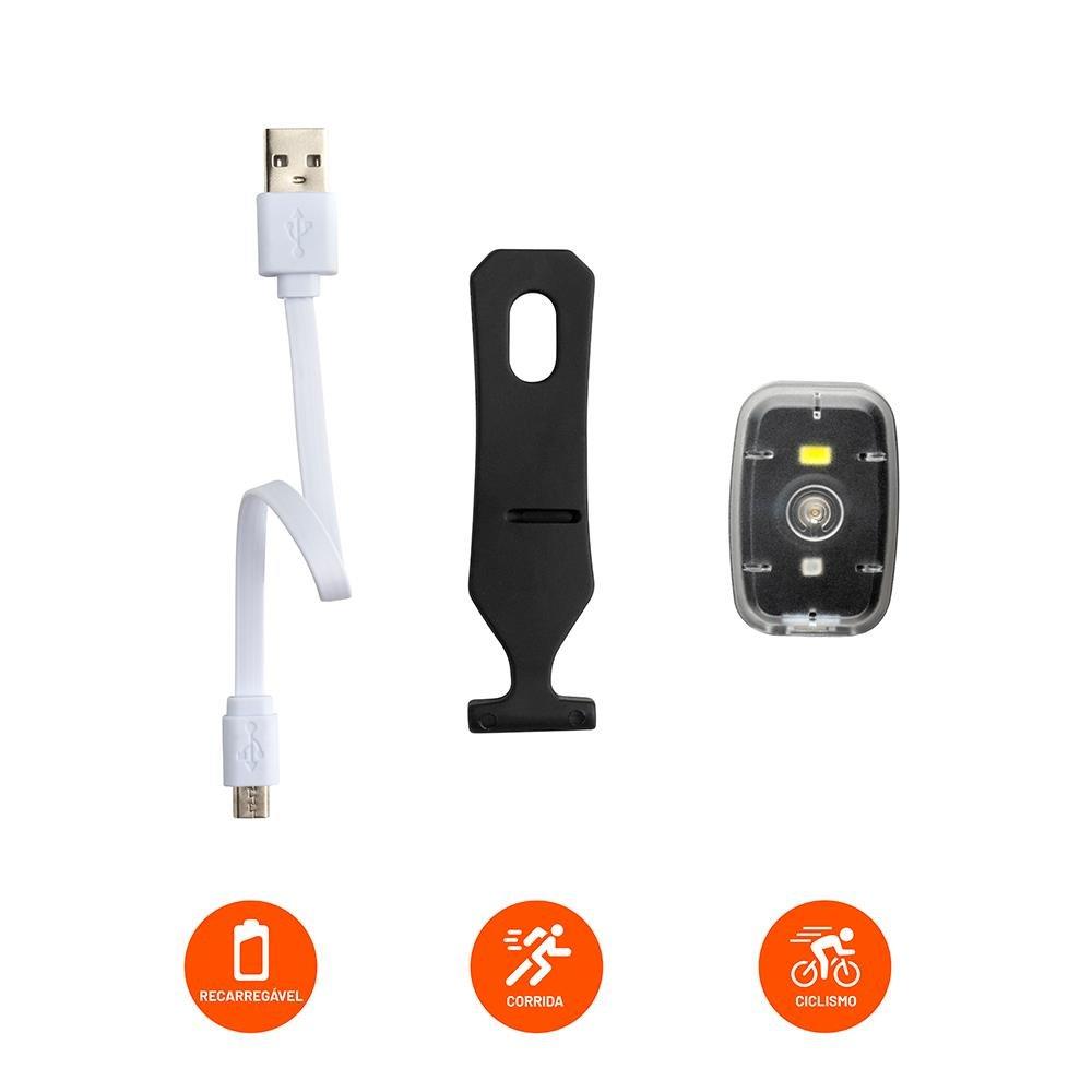 Farol Clip Atrio Dianteiro/Traseiro USB Preto - BI187