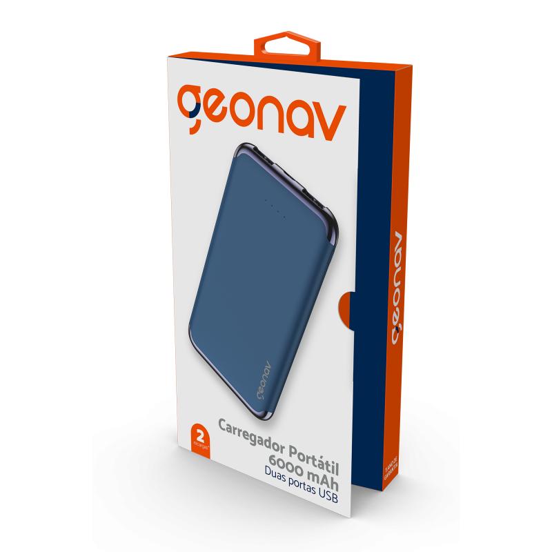 Carregador Portátil Universal 6000 mAh Azul