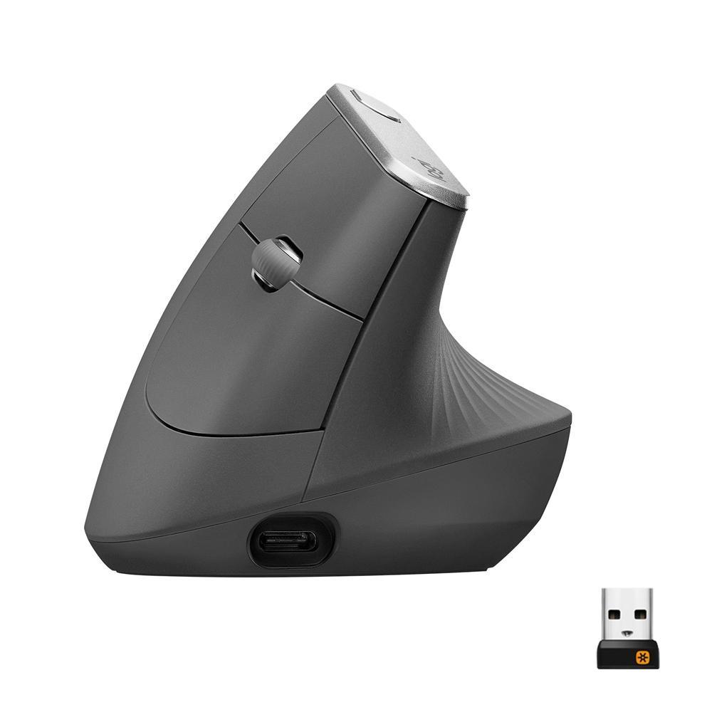 Mouse sem Fio Logitech Mx Vertical Ergonômico, USB Unifying ou Bluetooth, Recarregável - 910-005447