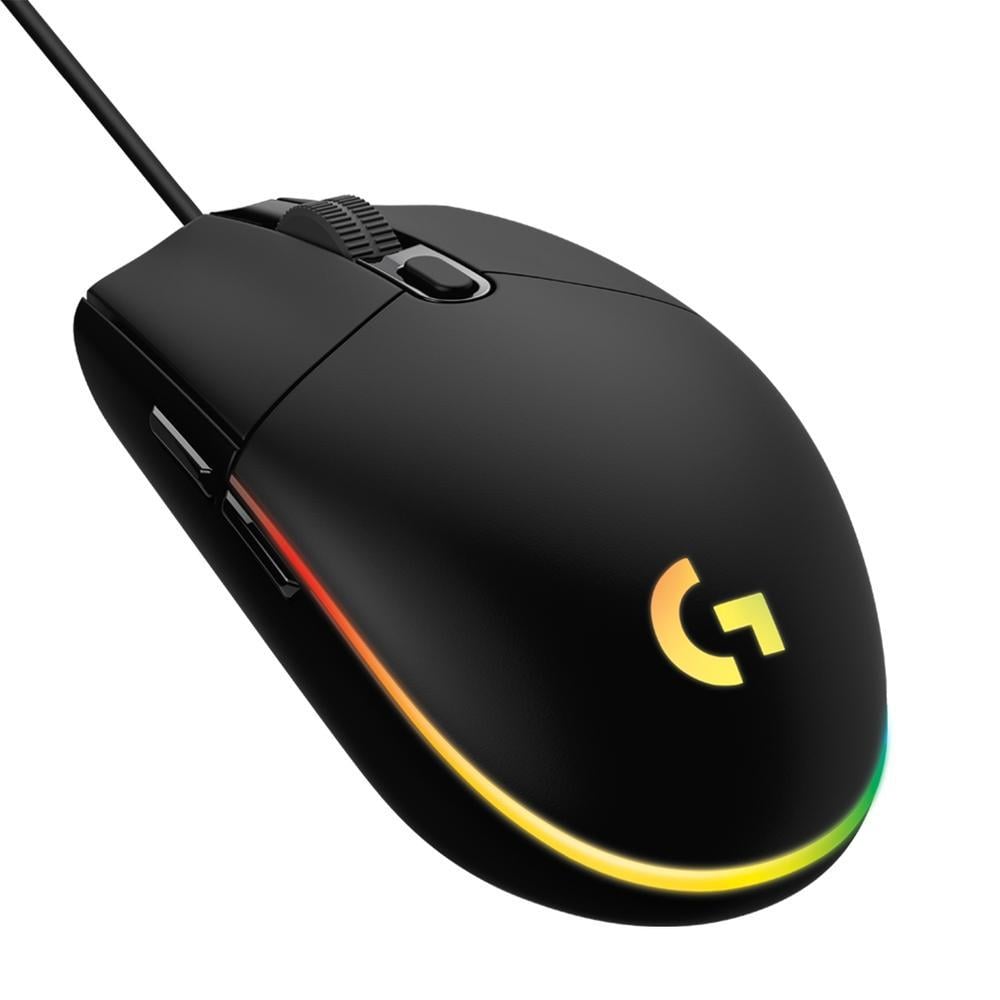 Mouse Gamer Logitech G203 LightSync RGB, Efeito de Ondas de Cores, 6 Botões,até 8.000 Dpi,preto