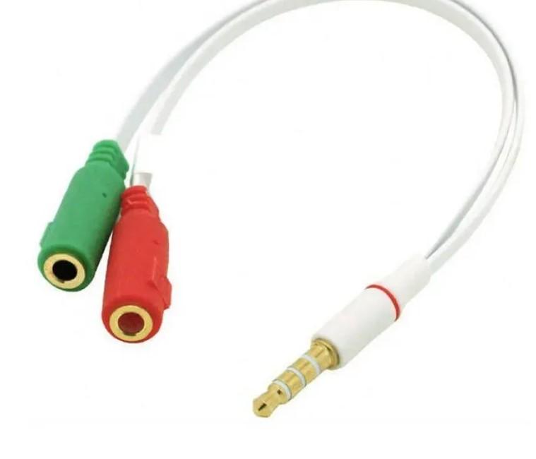 Cabo Adaptador P3 Macho x 2-P2 Fêmea Fone / Microfone Branco GV Cabos
