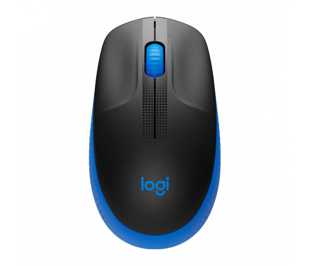 Mouse sem Fio Logitech M190 com Design Ambidestro Compacto, Conexão USB e Pilha Inclusa, Azul
