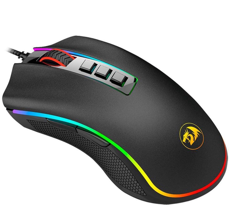 Mouse Gamer Redragon 10000dpi Chroma Cobra Preto com LED - M711