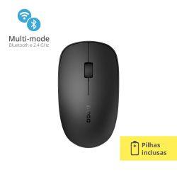 Mouse M200 Bluetooth + 2.4 GHz Black com Pilha - Rapoo