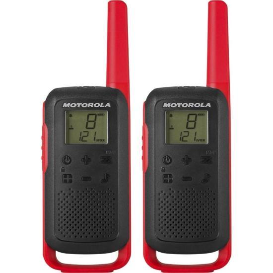 Radio Comunicador Talkabout Motorola T210BR, 26 Canais, 32 Km, Vermelho/Preto (Par)