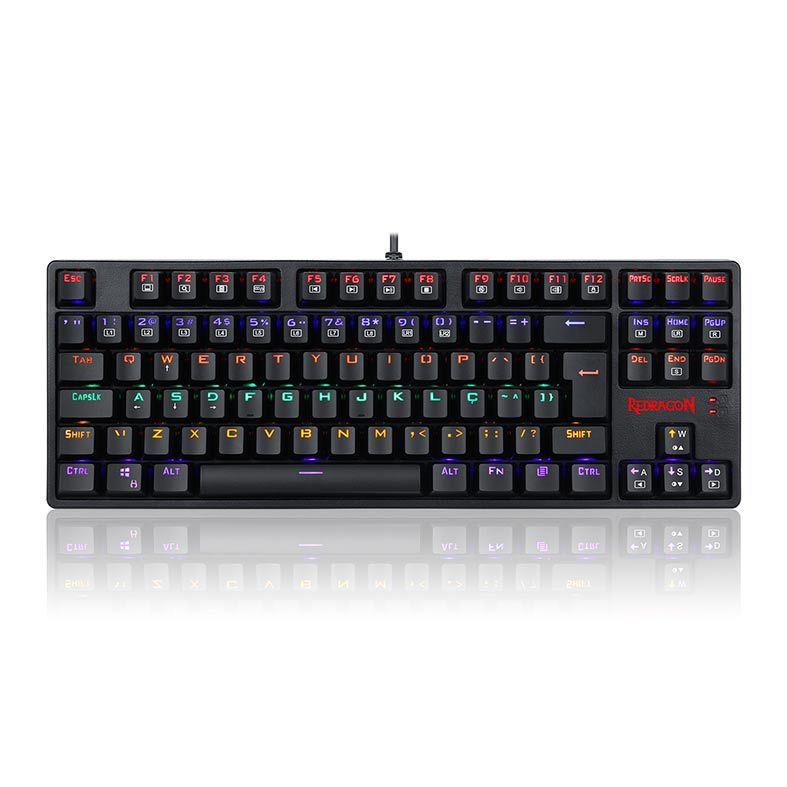 Teclado Mecânico Gamer Redragon Daksa K576, LED Rainbow, Switch Vermelho, ABNT2 - K576R Pt-Red
