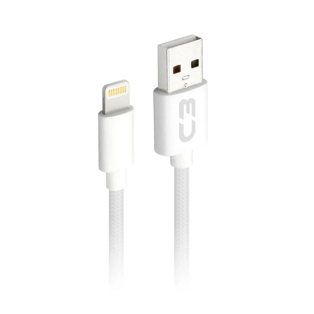 Cabo USB-Lightning 2 M 2A Branco - C3 Tech