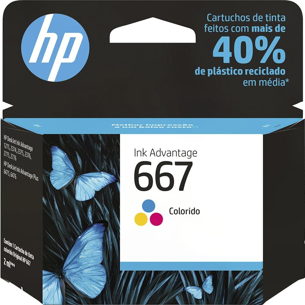 Cartucho de Tinta HP 667 Colorido Advantage Original 2ml