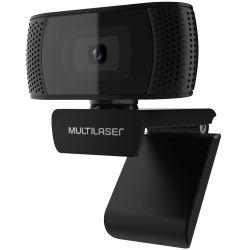 Webcam Plugeplay 1080P Mic USB 4K Photos Multilaser Preto