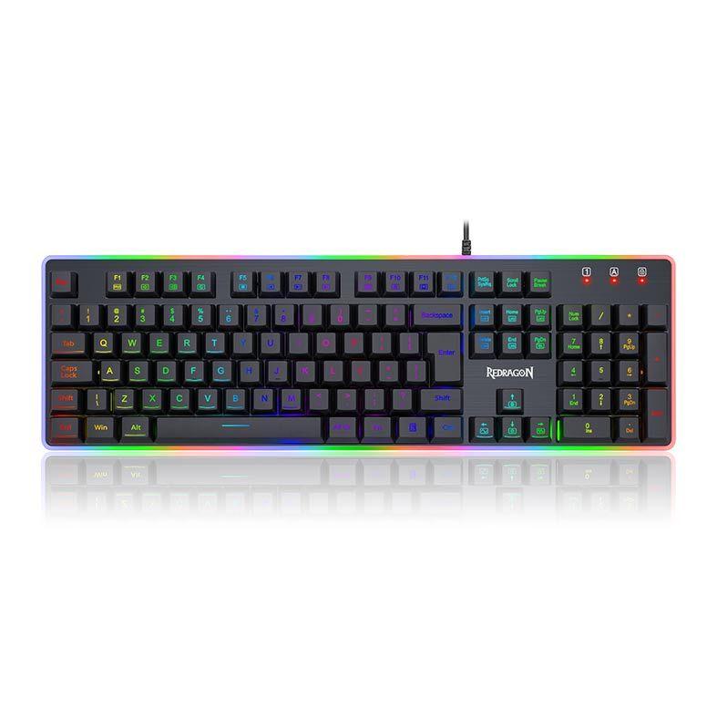 Teclado Gamer Membrana Redragon Dyaus RGB ABNT2 - Preto