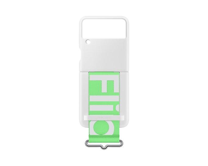Capa Protetora Galaxy Z FLIP3 Silicone com Cinta - Branca