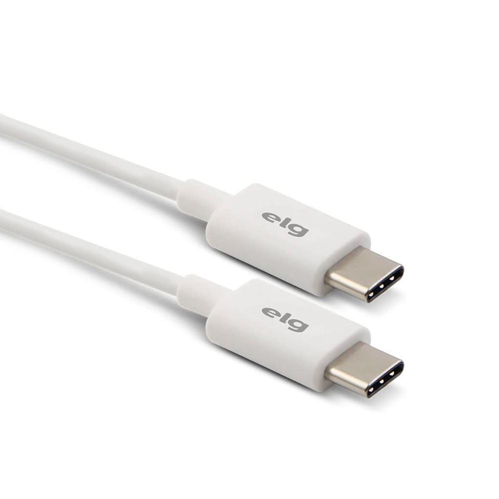 Cabo USB Tipo C para USB Tipo C ELG 1 Metro Branco - TC2TC