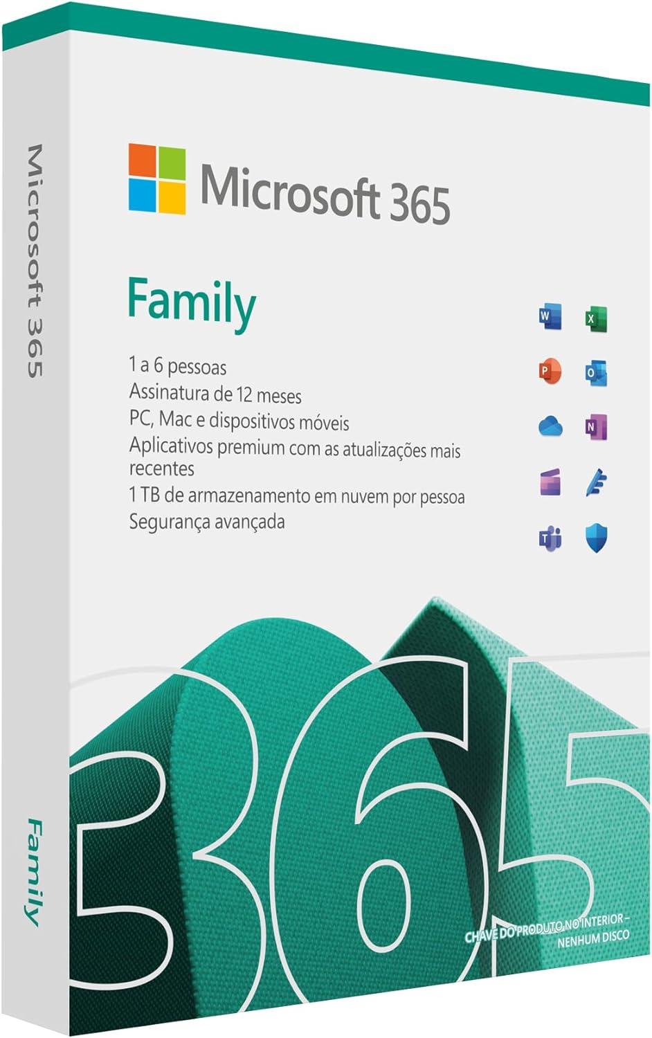 Microsoft 365 Family 6 Usuários - Licenca 1 Ano Fpp