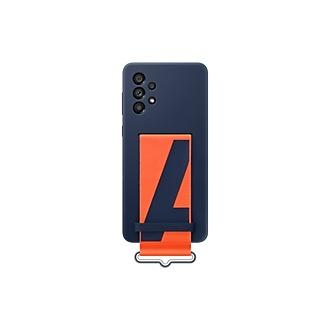 Capa Protetora Galaxy A73 5G Silicone com Alça - Azul Marinho