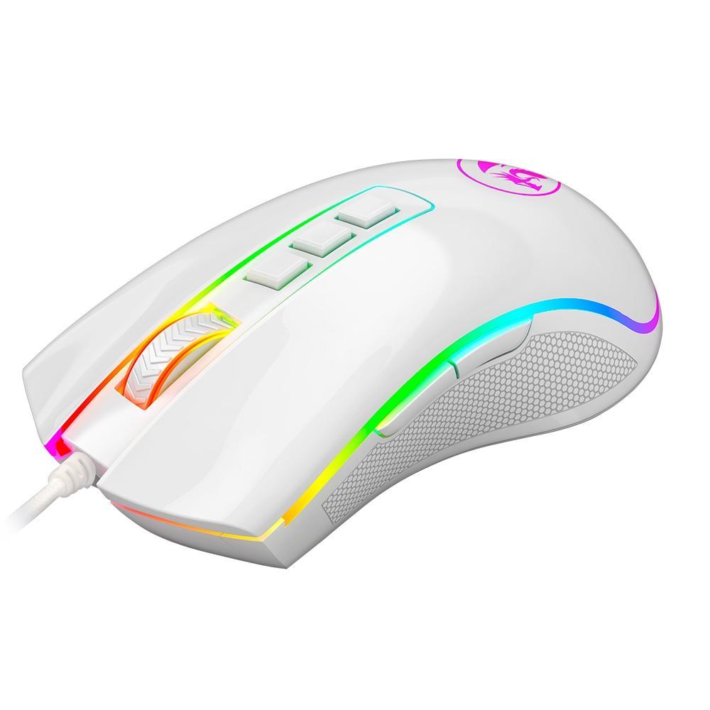 Mouse Gamer Redragon 10000dpi Cobra Lunar White RGB - M711W