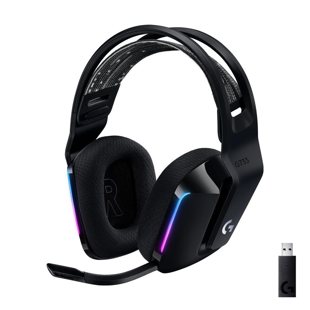 Headset Gamer sem Fio Logitech G733,DOUBY Sourround 7.1 com Blue Voice, RGB Ligthsync, PC e Ps- Preto