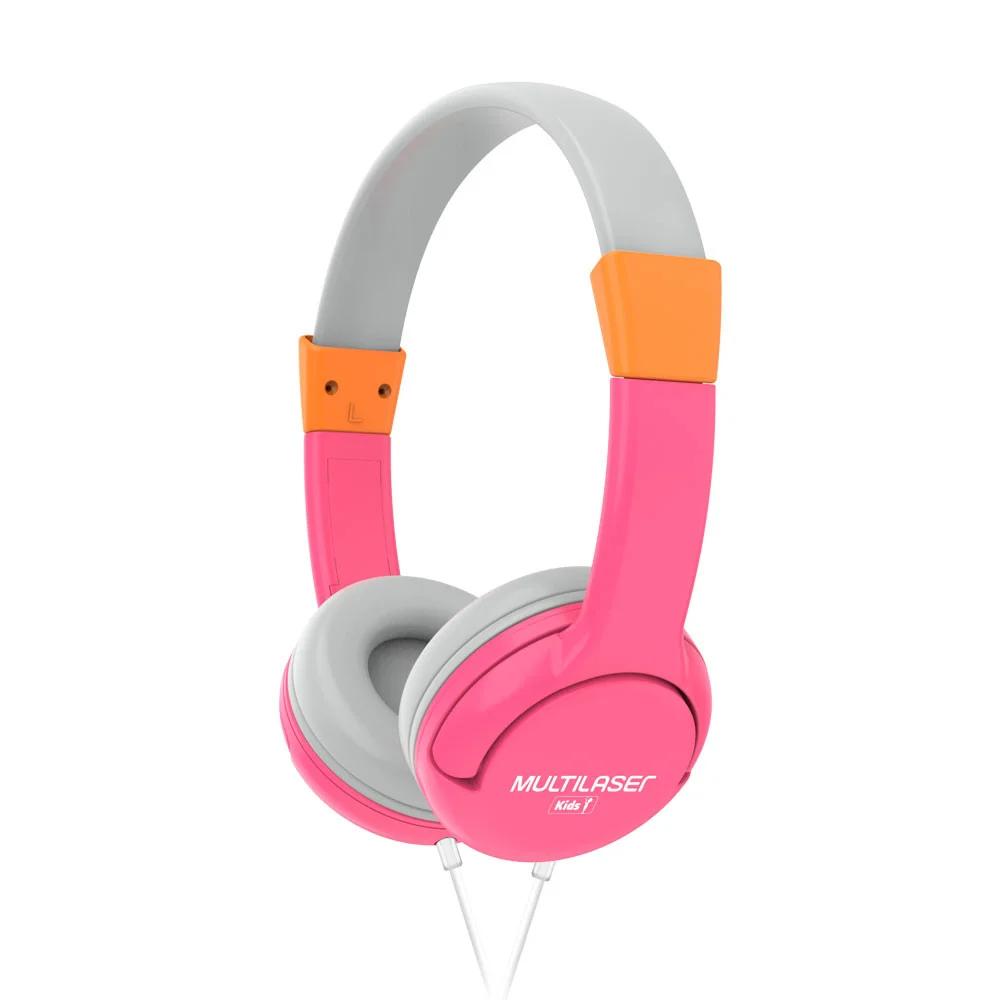 Fone de Ouvido Headphone Kids Happy Rosa - Multilaser