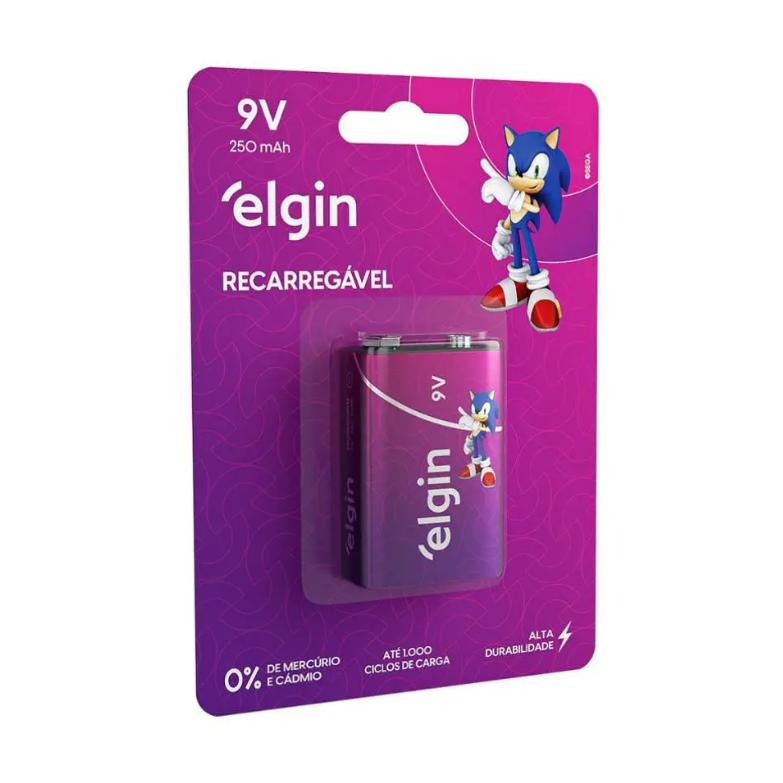 Bateria Alcalina 9V Recarregavel - Elgin