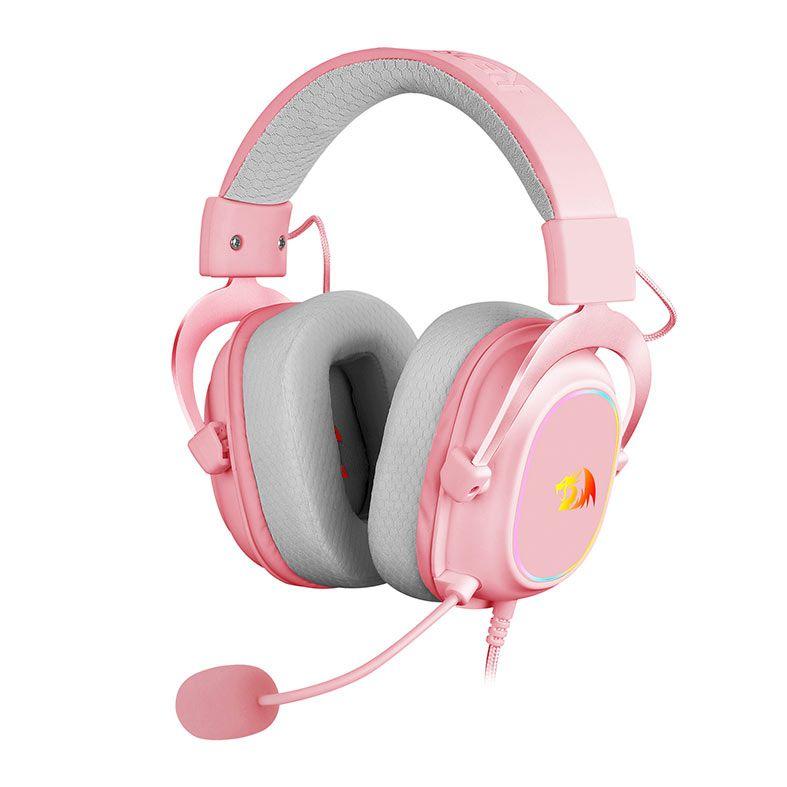 Headset Gamer Redragon Zeus - RGB USB 2.0 - Rosa