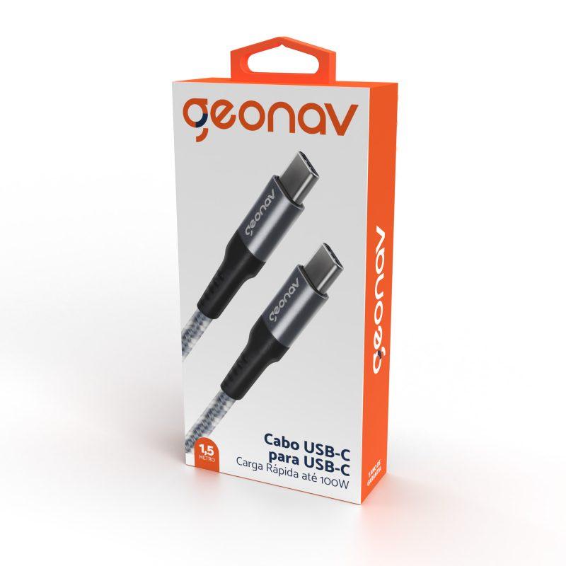 Cabo USB Tipo-C 2.0 para USB Tipo C Nylon Trançado 1,5m Alumínio
