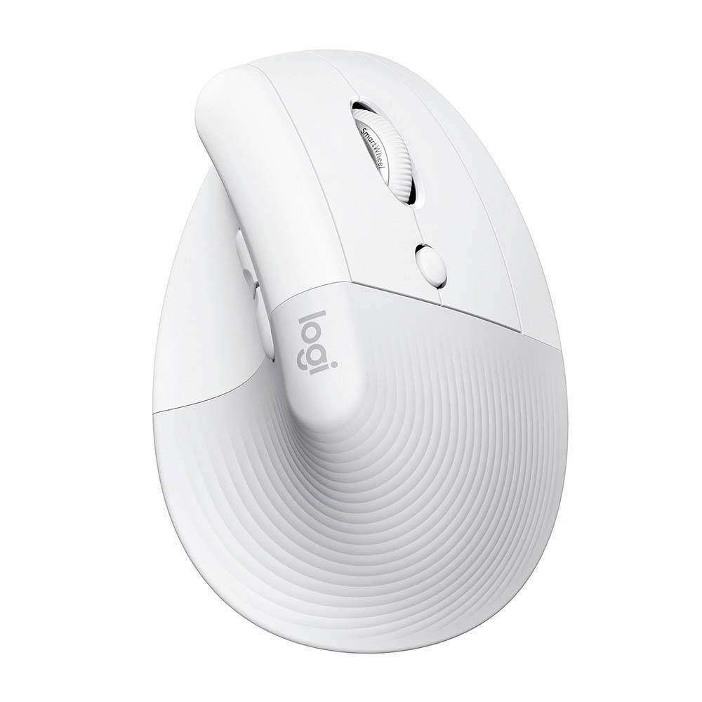 Mouse sem Fio Logitech Lift, 4000 DPI, 6 Botoes, Bluetooth, Ergonômico, USB, Branco