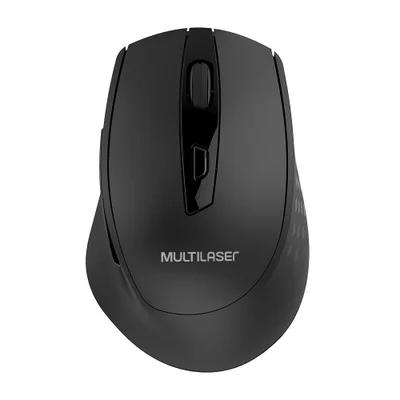 Mouse sem Fio 2.4GHz 1600 DPI 6 Botões Preto USB - Multilaser