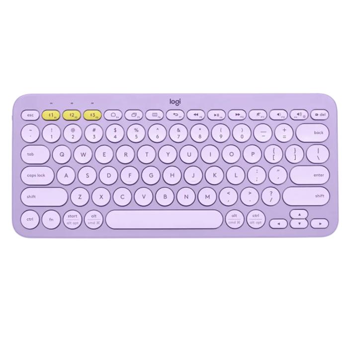 Teclado sem Fio Logitech, Bluetooth e USB, K380, Easy-Switch e Pilha Inclusa, Lilás Lemonade