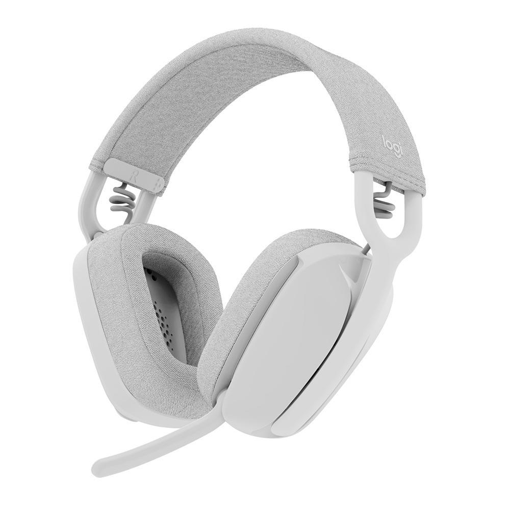 Headset Logitech sem Fio Zone VIBE100,MICROFONE Fliptomute, Cancelamento de Ruído, Bluettoth- Branc