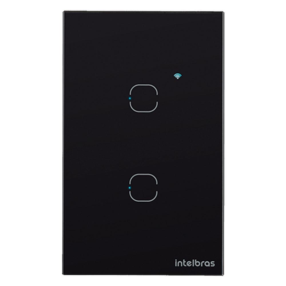 Interruptor Smart Wi-Fi 2 Teclas Ews 1002 Touch com Alexa Bivolt Preto - Intelbras