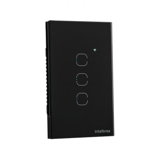 Interruptor Smart Wi-Fi 3 Teclas Ews 1003 Touch com Alexa Bivolt Preto- Intelbras