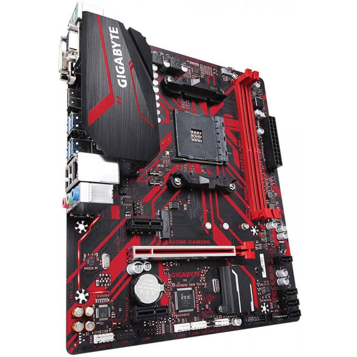 Placa Mãe AM4 Gigabyte B450M Gaming MATX DDR4 HDMI, DVI, VGA, USB 3.1, M.2