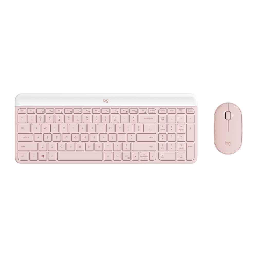 Teclado e Mouse sem Fio Logitech MK470, Slim Ultrafino, Teclas Silenciosas, Plug And Play, Rose