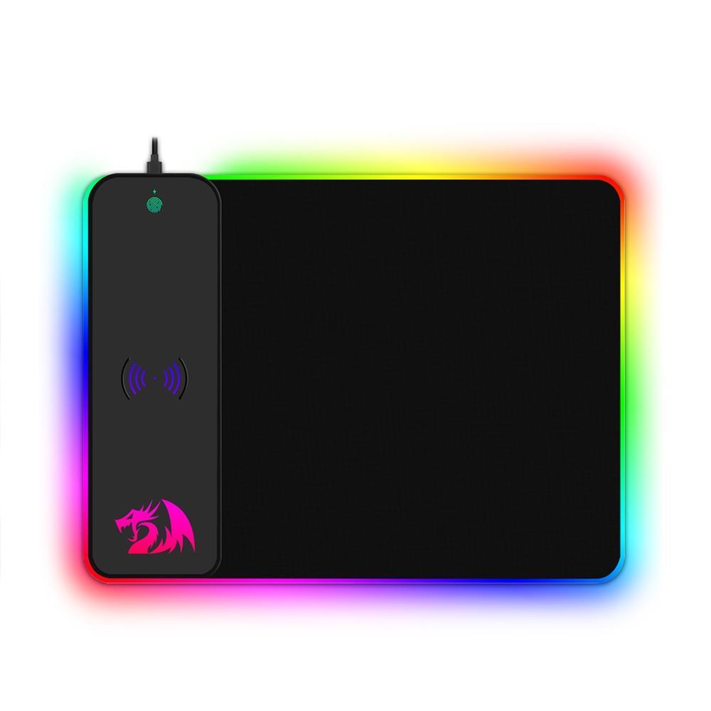 Mousepad Gamer Redragon Crater QI Wireless, Medio, 400x300x9MM, RGB, Black, P028